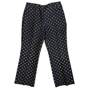 NWT Talbots Chatham Ankle Pants Black Gold Metallic Dot Petite 6P